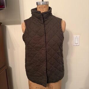 Eileen Fisher Quilted Cotton Stand Collar Vest